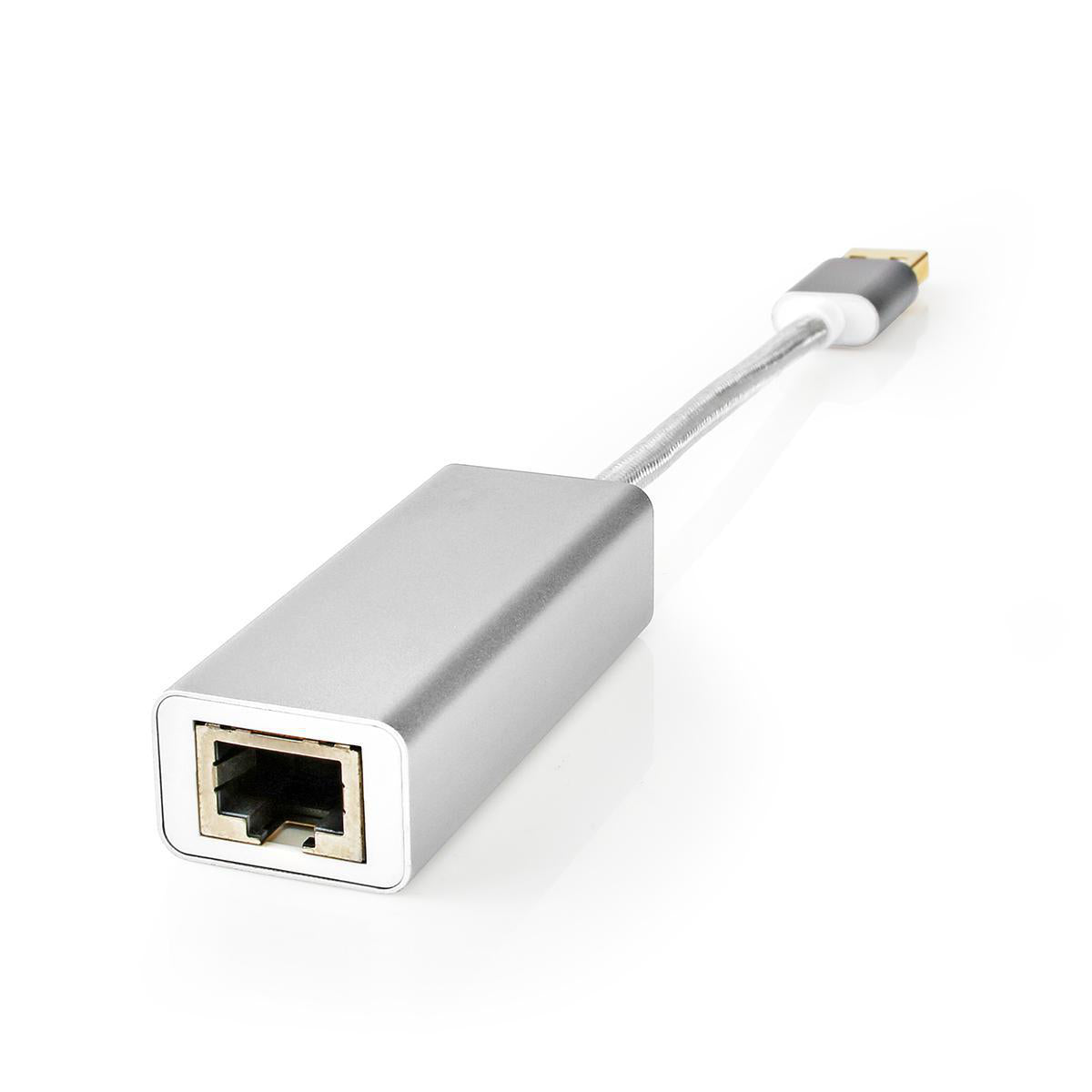 Nedis - USB-netværksadapter | USB 3.2 Gen 1 | 1 Gbps | USB-A Han | RJ45 Hun | 0.20 m | Runde | Guldplateret | Kobber | Sølv | Cover Window Box - CCTB61950AL02