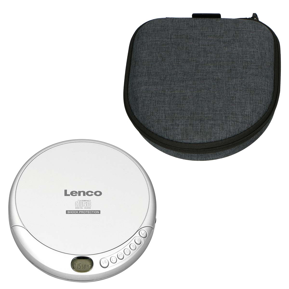 Lenco - Discman med bæretaske/powerbank (Sealen) - CD201SIPBC50GY