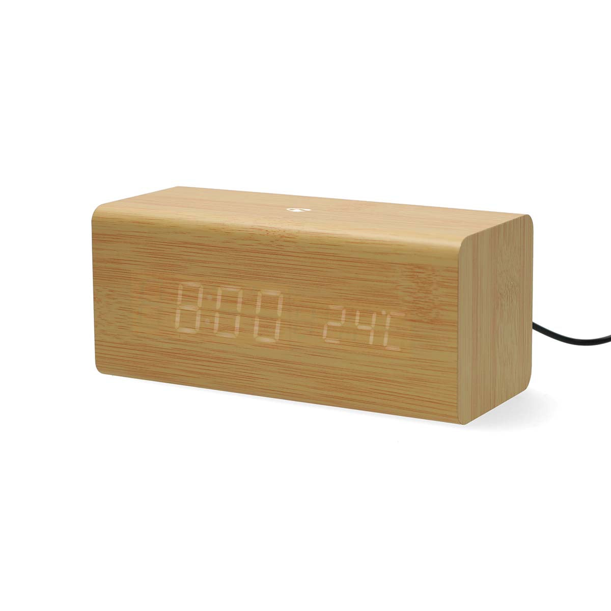 Nedis - Digital vækkeur Radio | LED | USB-C™ Female | FM | Snooze funktion | Sleep timer | Antal alarmer: 2 | Brun - CLAR3004BN - Butik24