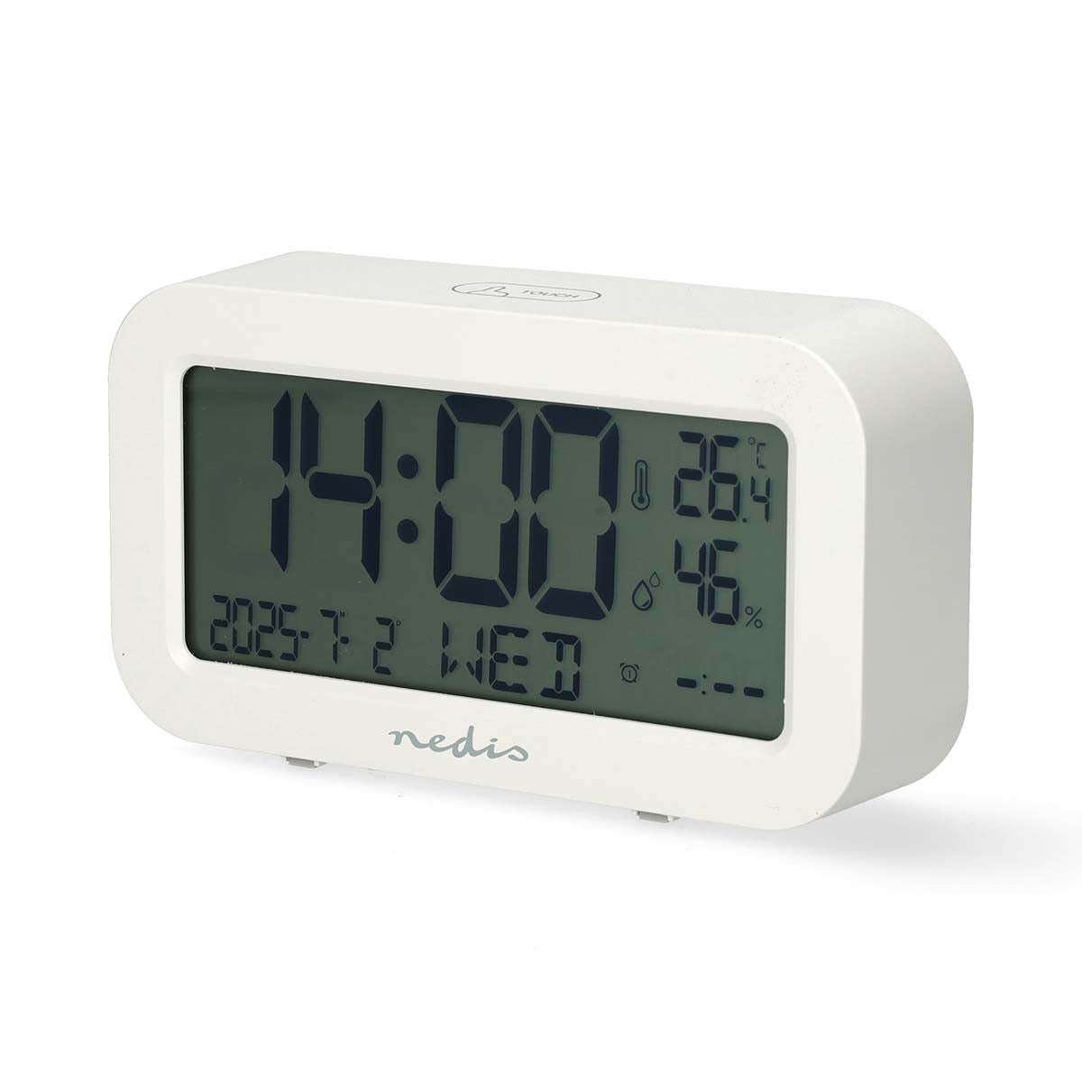 Nedis - Digitalt Bord Vækkeur | LCD | Baggrundslys | Snooze funktion | Datovisning | Timer funktion | Hvid - CLDK2005WT - Butik24