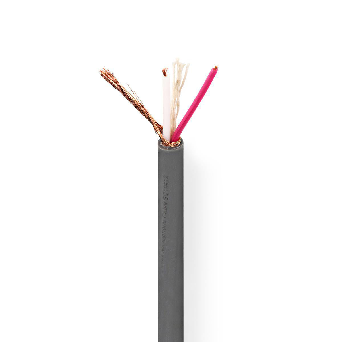 Nedis - Mikrofon kabel | 2 x 0.23 mm² | Kobber | 100 m | Runde | PVC | Mørkegrå | Rulle - COTR15010GY100