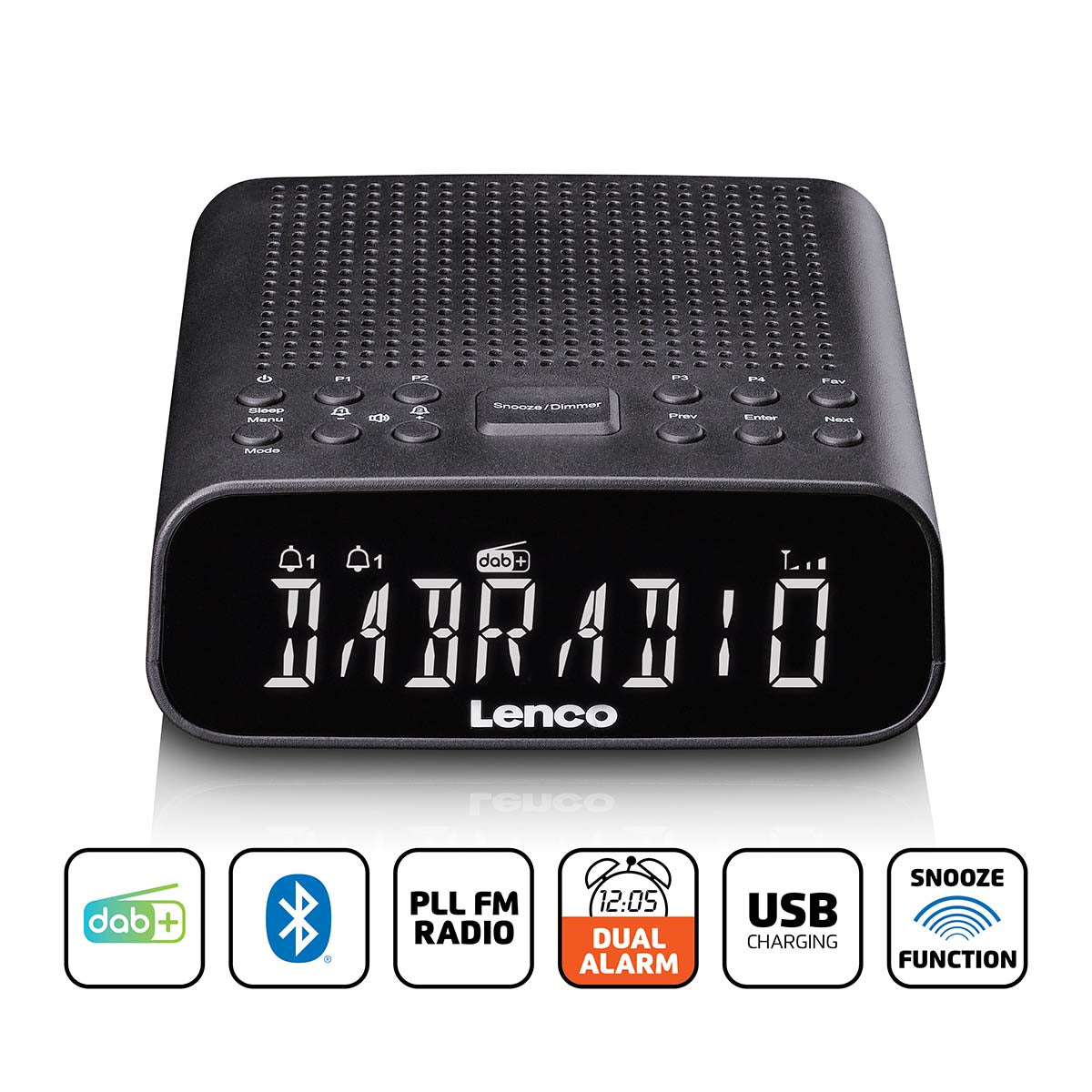Lenco - DAB-FM clockradio med Bluetooth® - CR-606BK