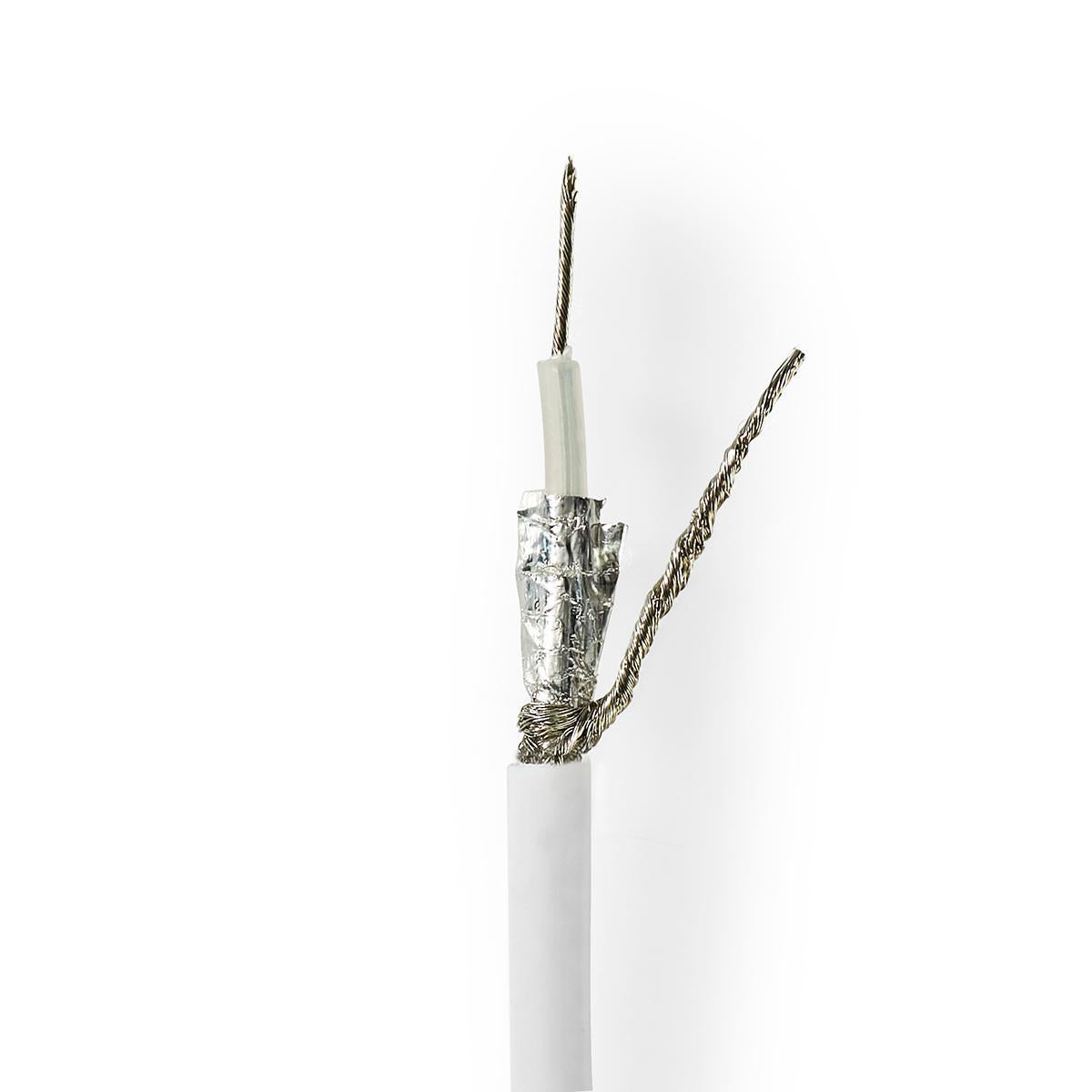 Nedis - Coax Kabel På Rulle | RG58C/U | 50 Ohm | Dobbelt afskærmet | ECA | 25.0 m | Coax | PVC | Hvid | Gaveæske - CSBG4025WT250
