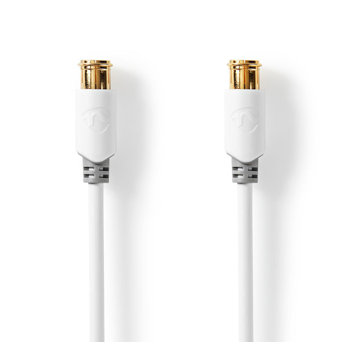 Nedis - F Quick - F Quick-kabel | F Han Quick | F Han Quick | Guldplateret | 90 dB | 75 Ohm | Dobbelt afskærmet | 5.00 m | Runde | PVC | Hvid | Window Box - CSBW41300WT50