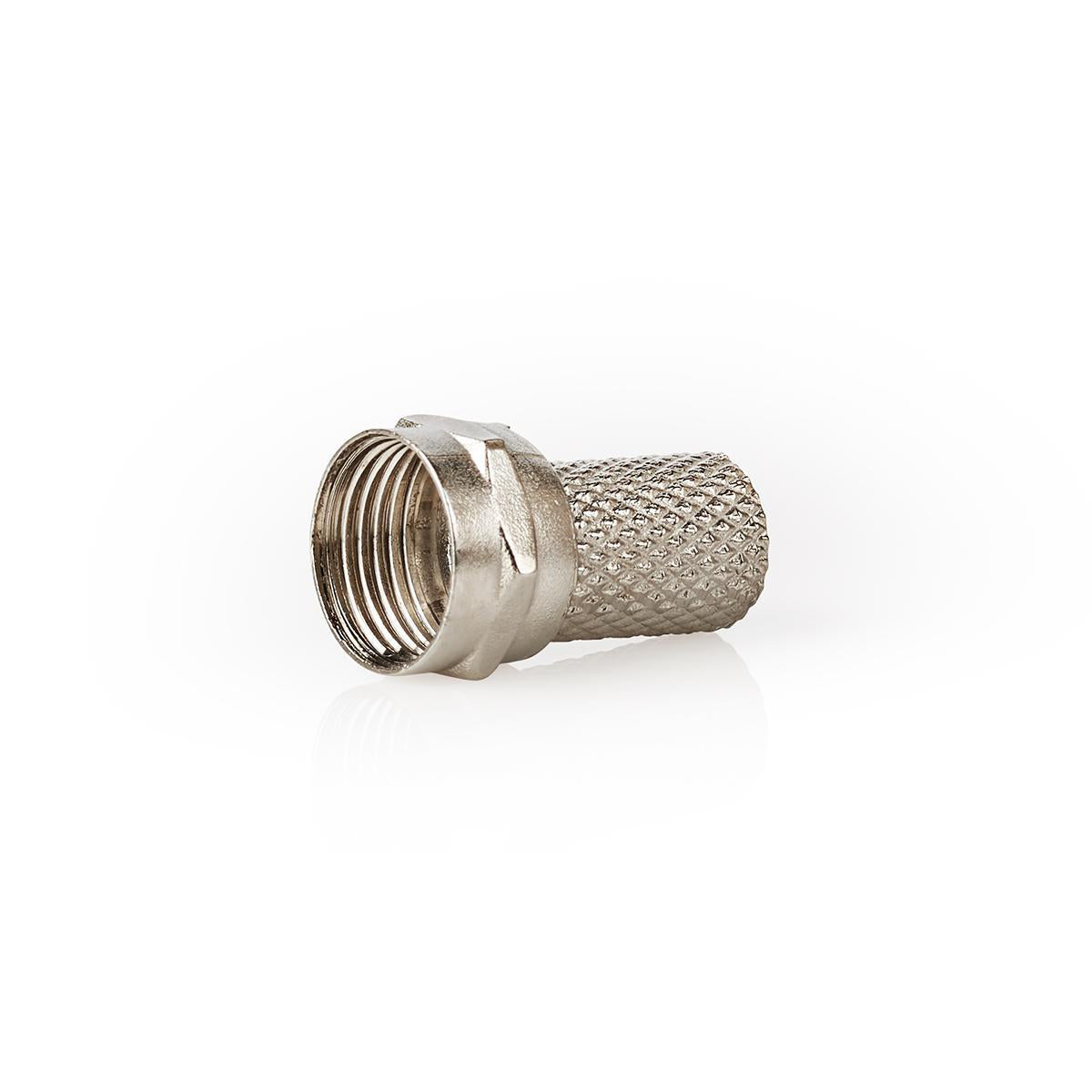 Nedis - F-Connector | Lige | Han | Nikkelplateret | 75 Ohm | Slå til | Kabeldiameter: 7.5 mm | Zinc Alloy | Sølv | 25 stk. | Plastikpose - CSVC41908ME