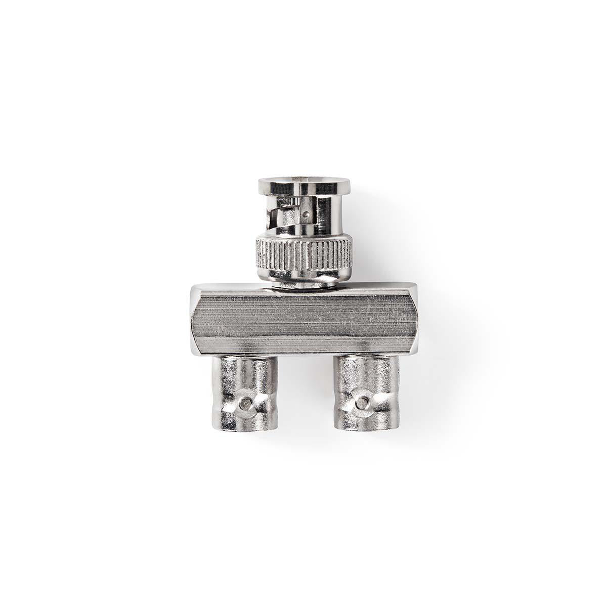 Nedis - BNC-adapter | BNC Han | 2 x BNC Hun | Nikkelplateret | 50 Ohm | Splitter | Metal | Sølv | 10 stk. | Plastikpose - CVGP01946ME