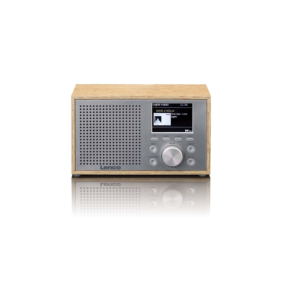 Lenco - Mono DAB+ FM-radio med Bluetooth® Wood - DAR-017WH