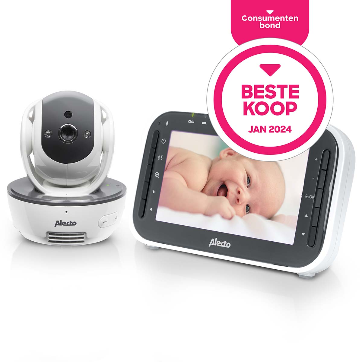 Alecto - Video-babyalarm med 4,3 tommer farvedisplay - DVM200M