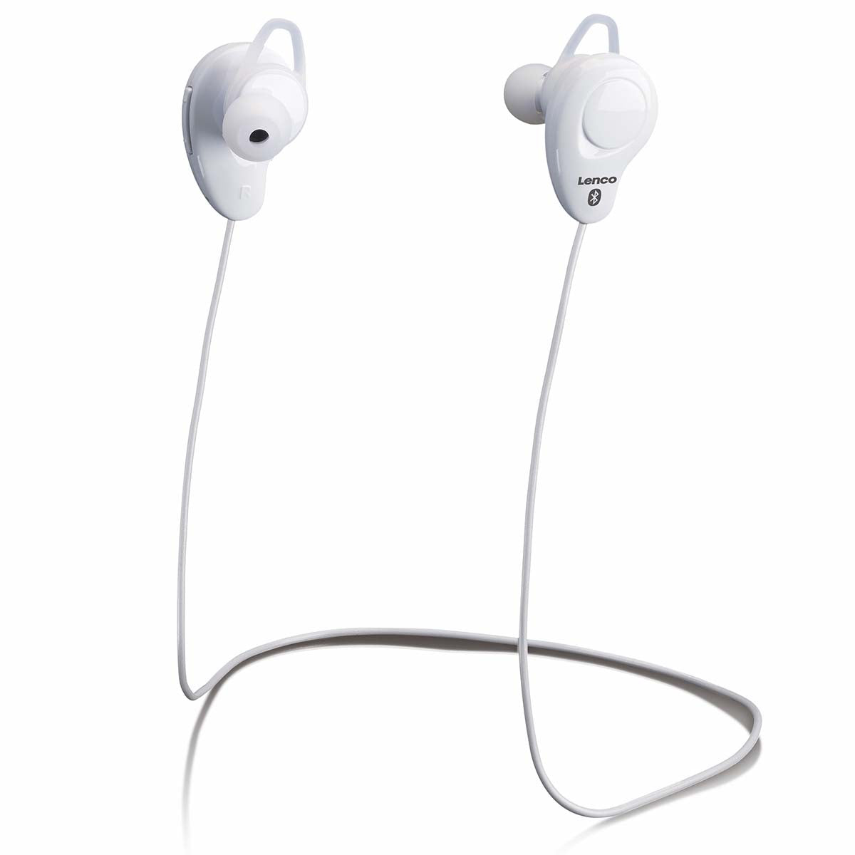 Lenco - Trådløst in-ear headset Hvid - EPB-015WH