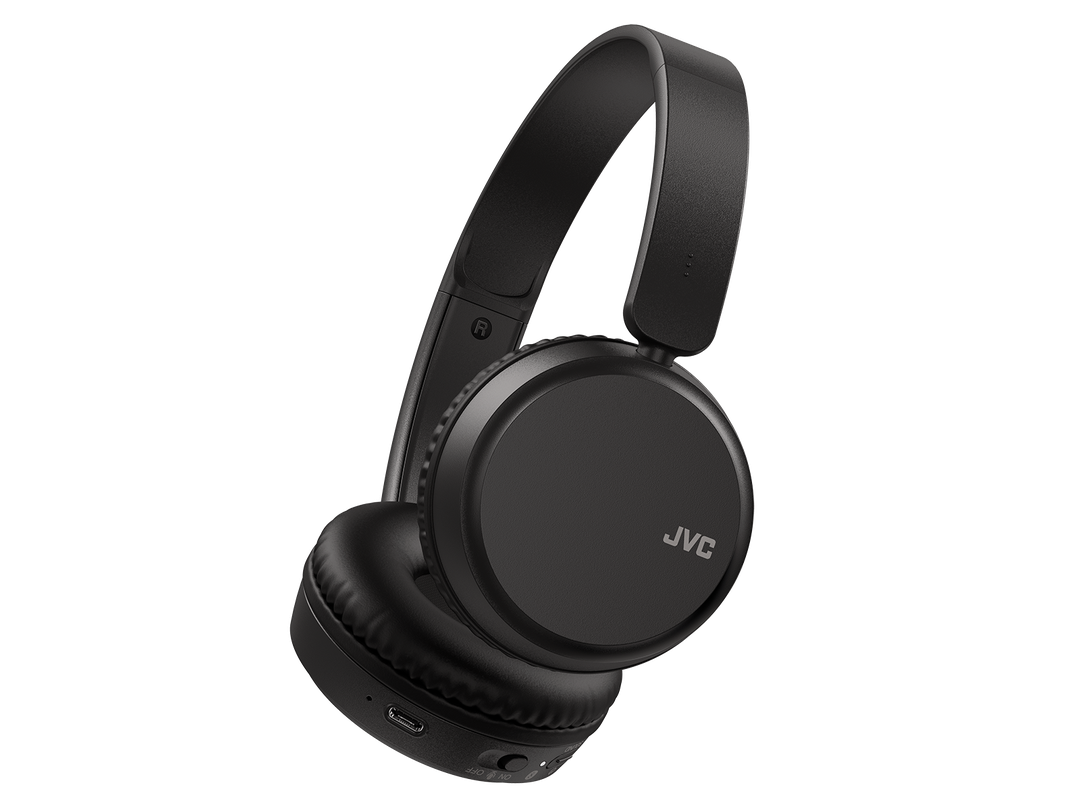 JVC HA-S36W-BU On-Ear Bluetooth hovedtelefoner i sort farve med polstrede ørepuder og justerbar hovedbøjle