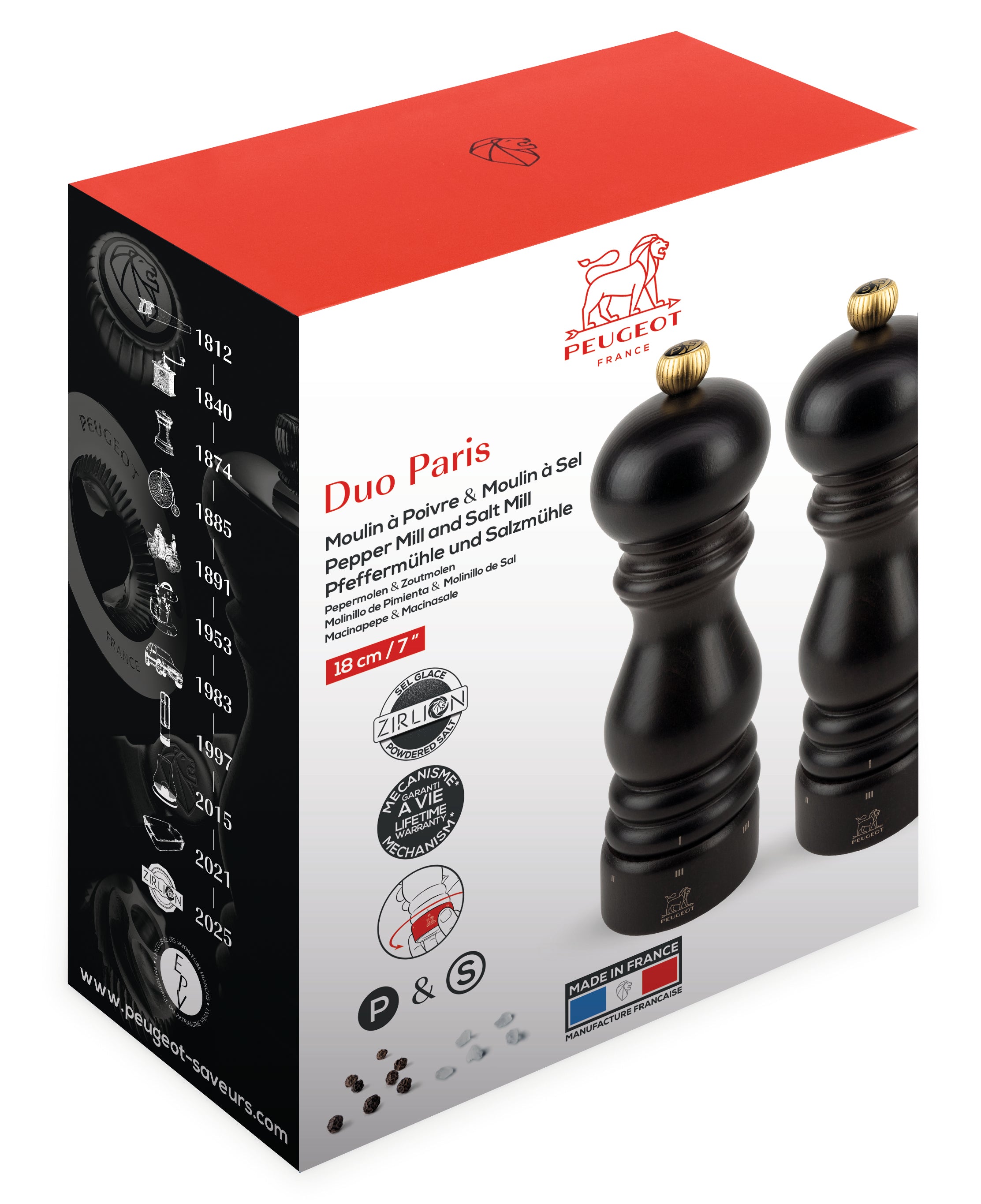 Peugeot Paris Sæt Salt- og Peberkværn U'select Z 18cm Chokolade træ