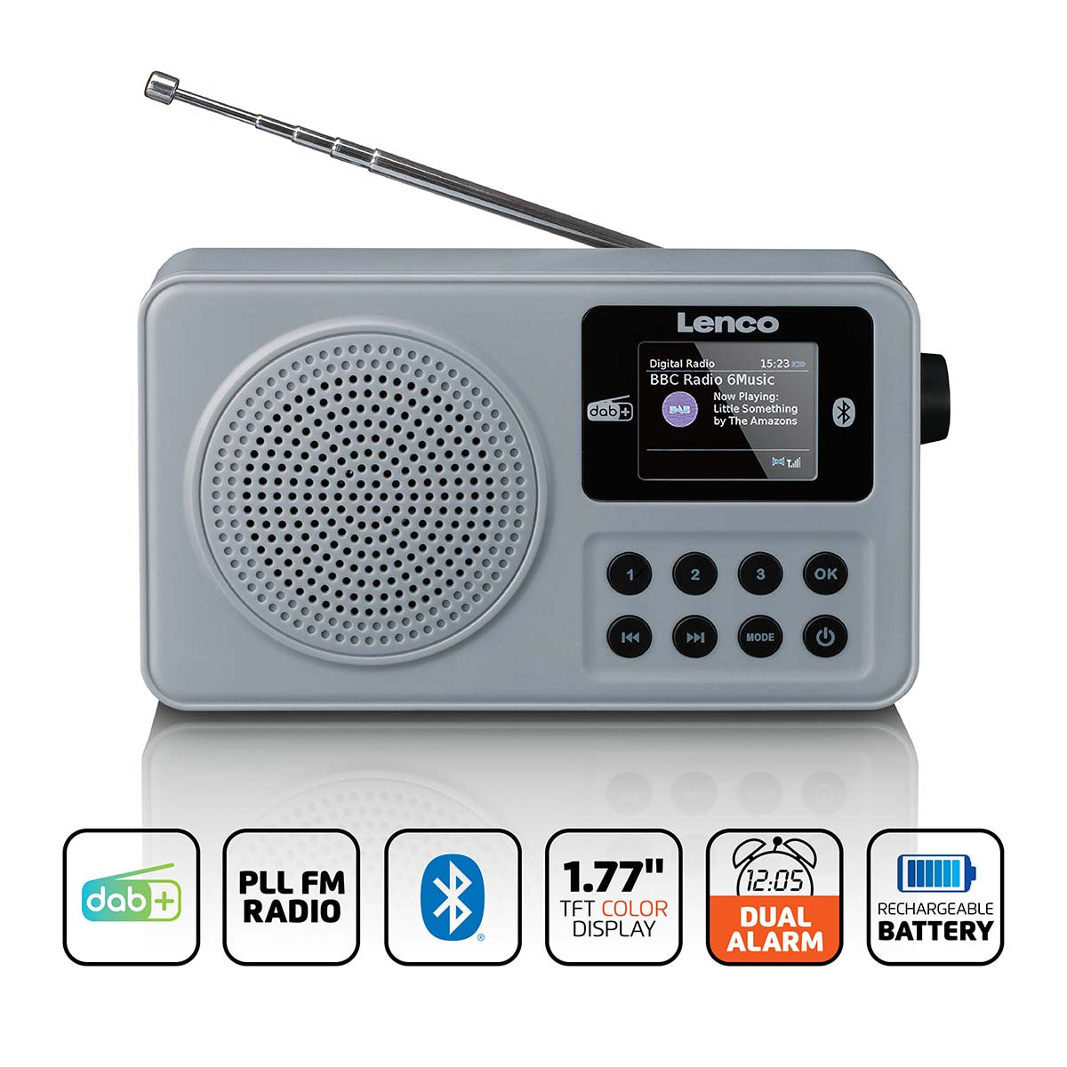 Lenco - DAB+ FM-radio med Bluetooth®. - PDR-034GY