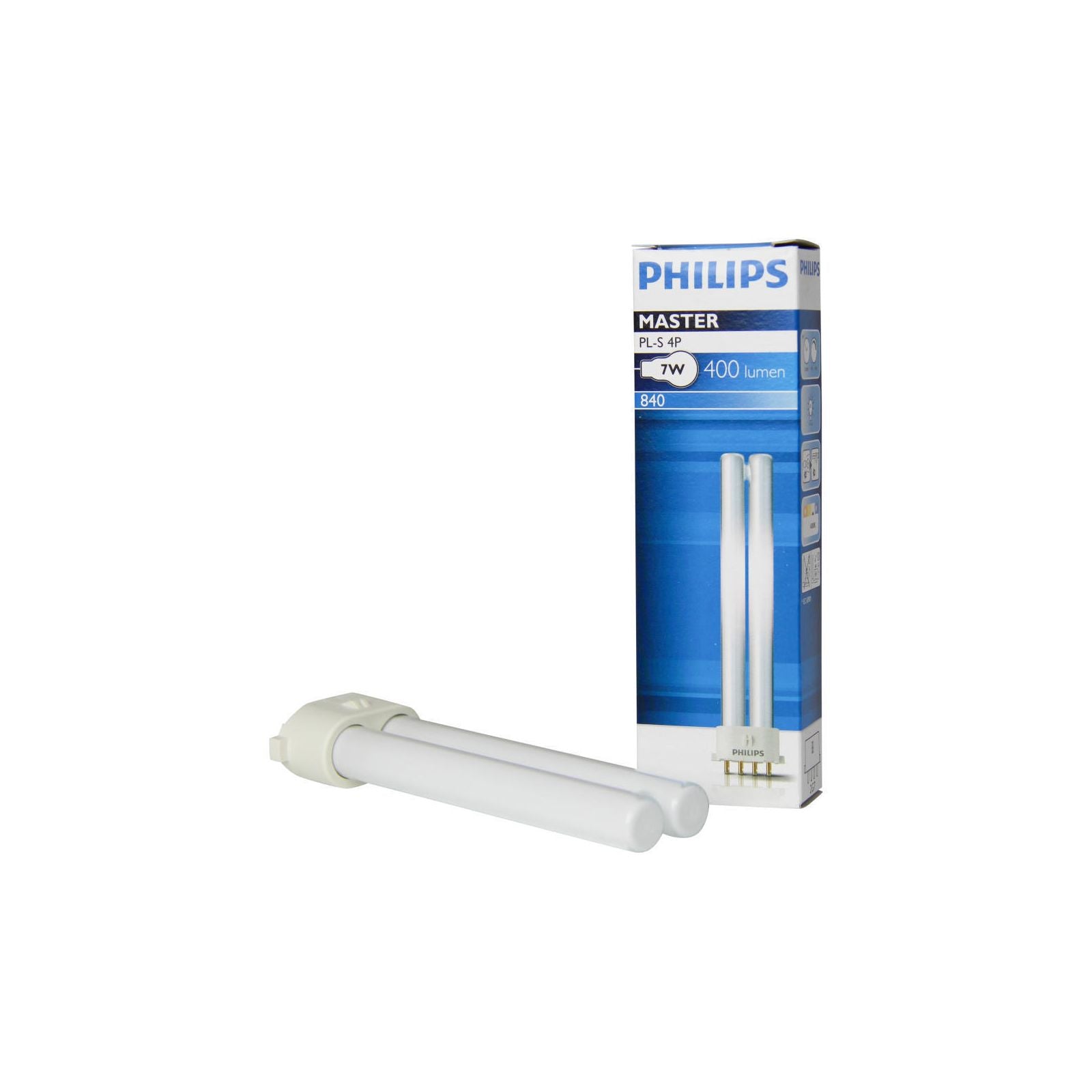 Philips MASTER PL-S 7W - 840 kold hvid | 4 Pin