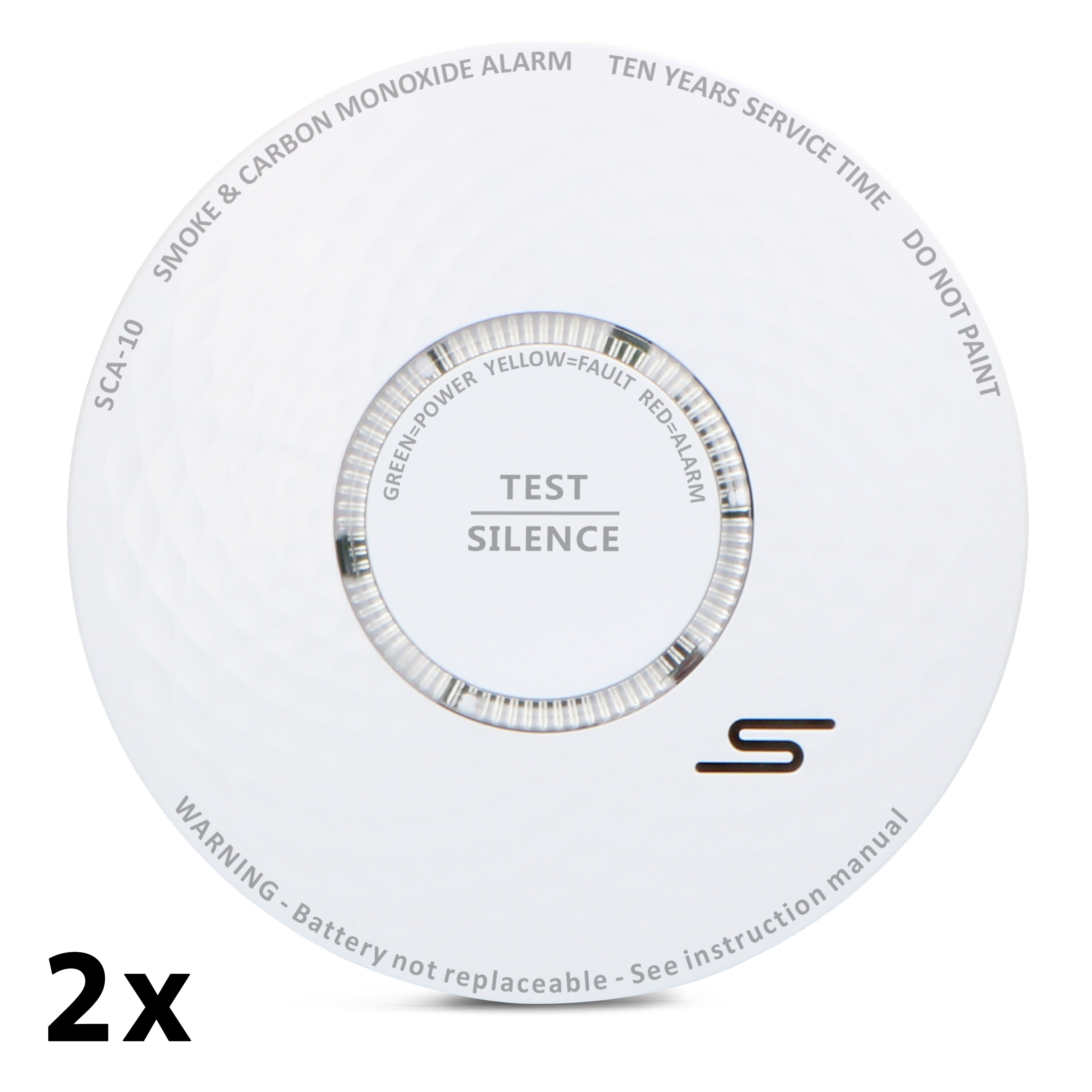 Alecto - Sæt med to Alecto SCA-10 Røg- og kuliltealarm i én - SCA-10 2X