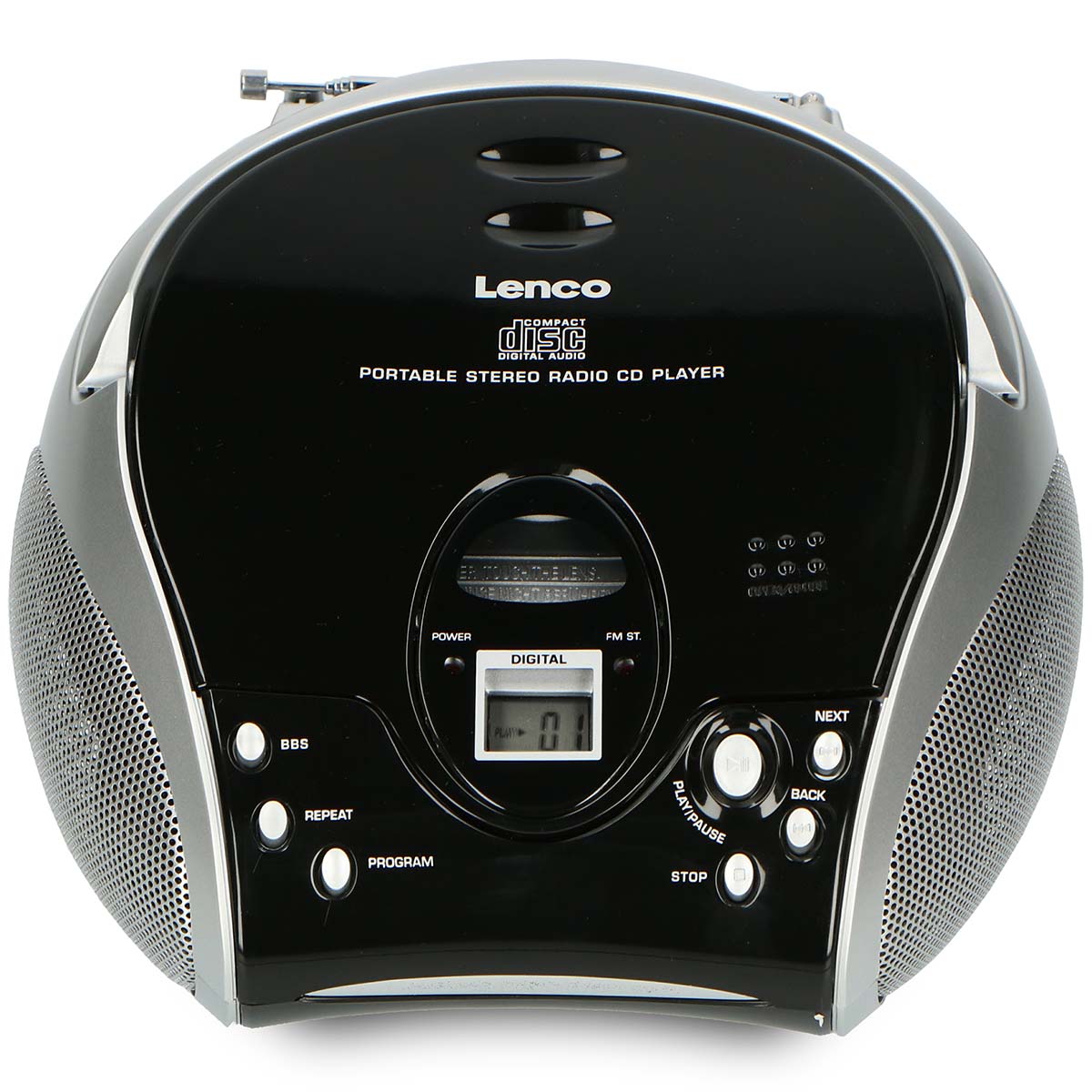 Lenco - Portable stereo FM radio with CD player - SCD-24 BL/SI U