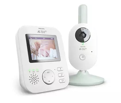 Philips Avent SCD831/26 digital babyalarm med video som viser en skærm og en kameramodel til overvågning af spædbørn