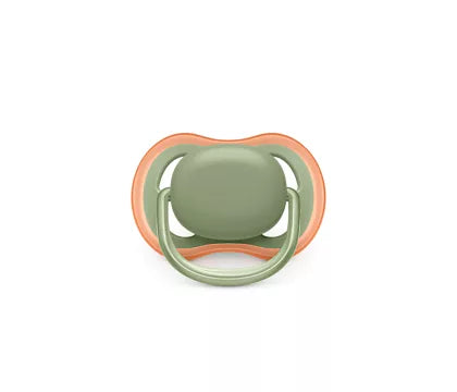 Philips Avent SCF085/20 sut i farverne grøn og orange designet til børn fra 6 til 18 måneder med gribehåndtag og luftgennemtrængelighed for komfort