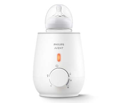 Philips Avent SCF355/07 hurtig flaskevarmer i hvidt design med justerbare indstillinger og en varm indikatorlampe øverst