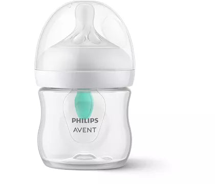 Sutteflaske fra Philips Avent med Natural Response design og AirFree udluftningsventil i 125ml størrelse med Flow 2 sut velegnet til spædbørn fra 0 måneder