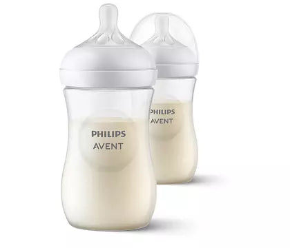 Philips Avent SCY903/02 Natural Response sutteflaske 260ml med Flow 3 sut designet til spædbørn over 1 måned indeholder to flasker i en let og ergonomisk form der sikrer en naturlig fodringsoplevelse