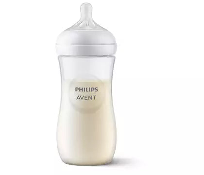 Philips Avent SCY906/01 Natural Response sutteflaske 330ml med Flow 4 sut til børn over 3 måneder med mælk i flasken