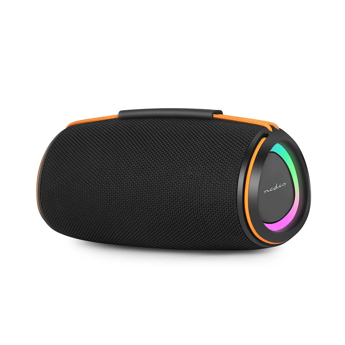 Nedis - Bluetooth® højttaler | 360 min | Håndholdt design | 60 W | Stereo | Hjem / Portable / Udendørs | Kan parres | Orange / Sort - SPBT3026BK
