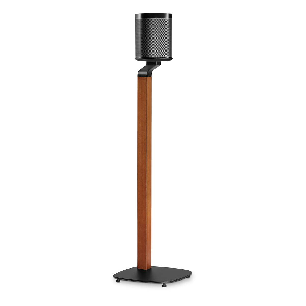 Speaker mount i metal og træ med brun og sort finish designet til Sonos One SL One PLAY:1 stander der understøtter op til 10 kg stabilt og elegant design til moderne hjem