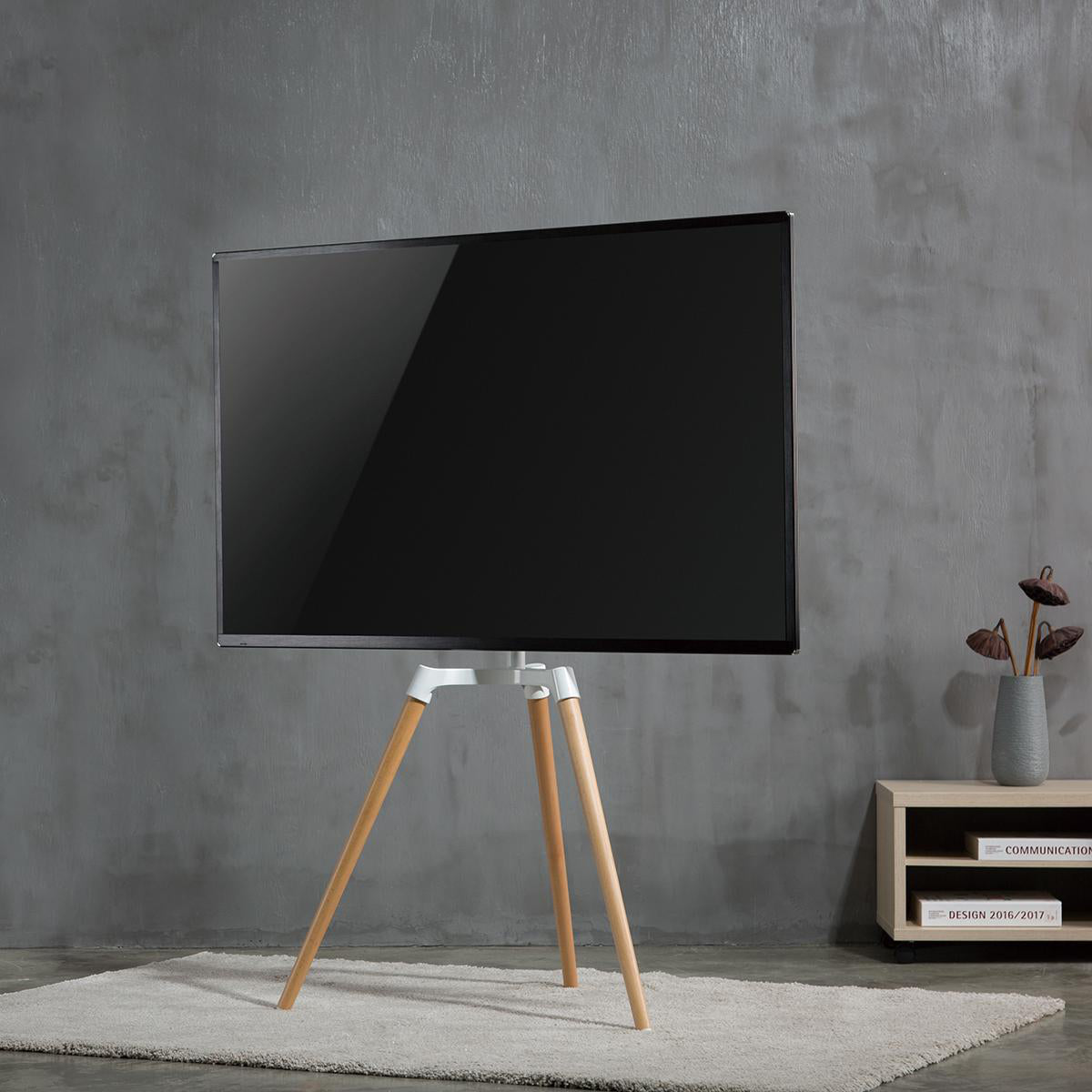 Nedis TVSM7060WT TV Gulv Stand 50-65" Aluminium / Stål og Hvid