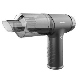 Håndholdt støvsuger og luftblæser fra Nedis i sort farve med en fleksibel mundstykke og ergonomisk greb designet til at være opladningsbar og velegnet til både tør og våd rengøring