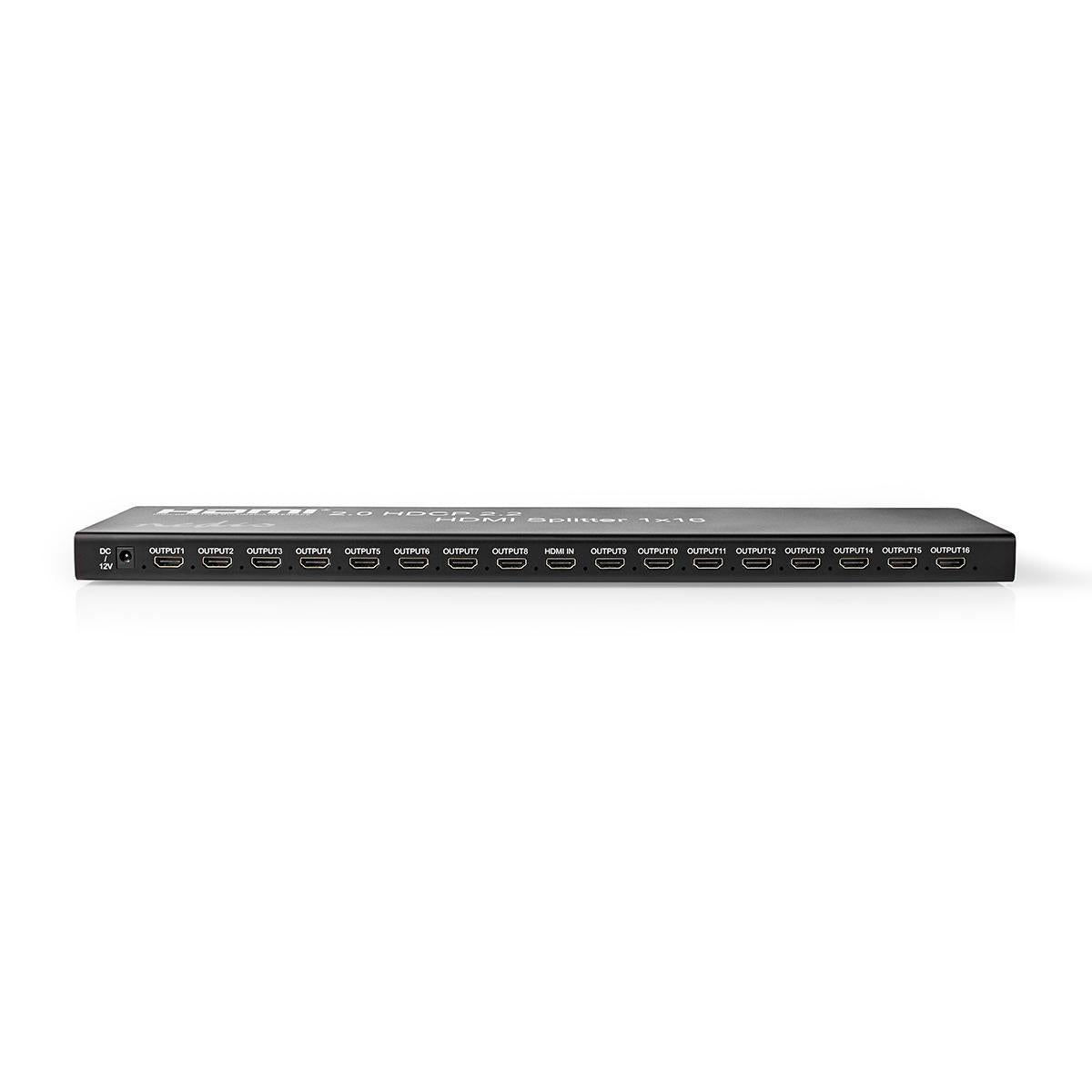 Nedis - HDMI ™ Splitter | 16 port(s) | USB-A Female / 16x HDMI™ Output | 4K@60Hz | 18 Gbps | Metal | Antracit - VSPL34716AT