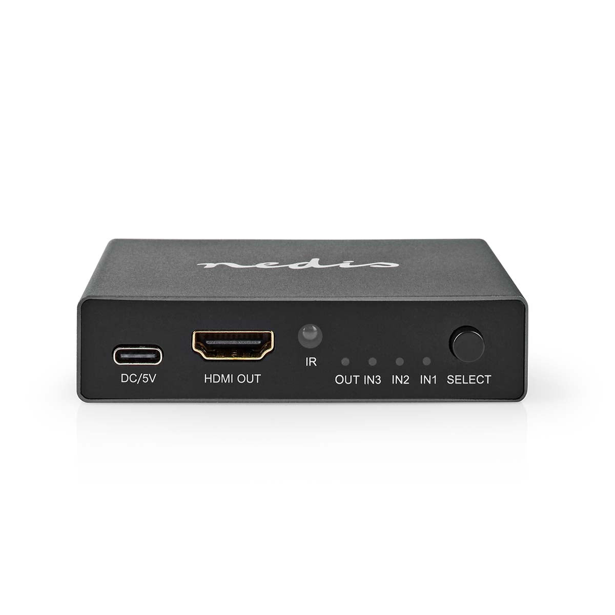 Nedis - HDMI ™ switch | 3-Port port(s) | 3x HDMI™ Input | 1x HDMI™ Output | 8K@60Hz | 45 Gbps | Fjernstyret | Aluminium | Antracit - VSWI3493AT