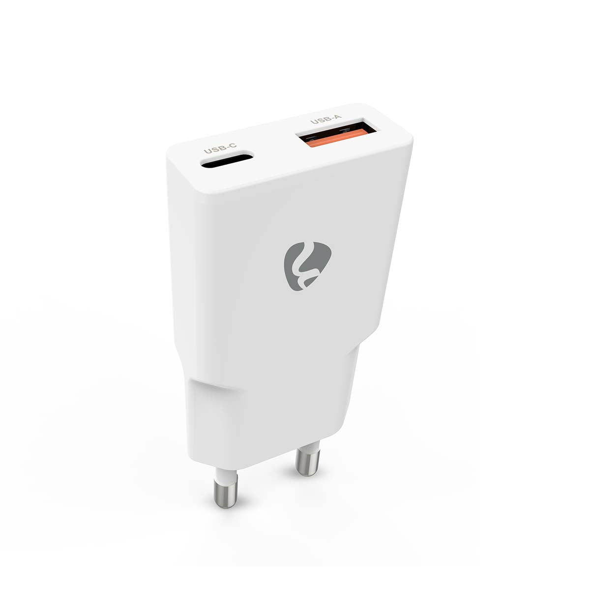 Nedis - Vægoplader | 20 W | GaN | PD3.0 | Hurtigopladningsfunktion | 1.5 / 2.0 / 2.22 A / 3.0 A | Antal output: 2 | USB-A / USB-C™ | Automatisk Valgt Spænding | Hvid - WCHA20WT