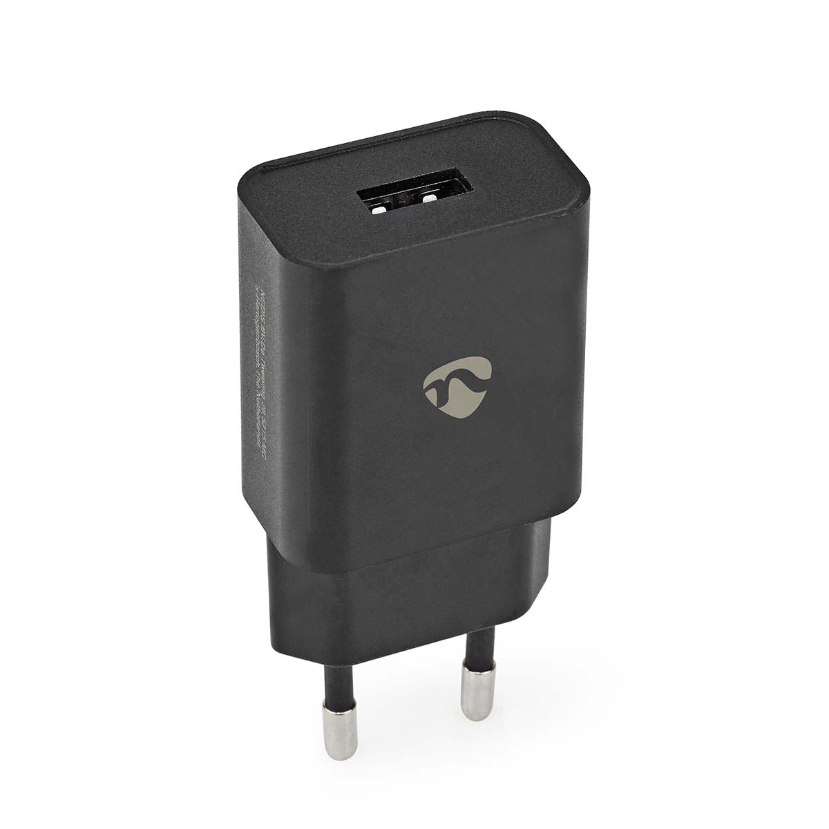 Nedis - Vægoplader | 12 W | Hurtigopladningsfunktion | 1x 2.4 A A | Antal output: 1 | USB-A | Uden Kabel | Single Voltage Output | Sort - WCHAU242ABK