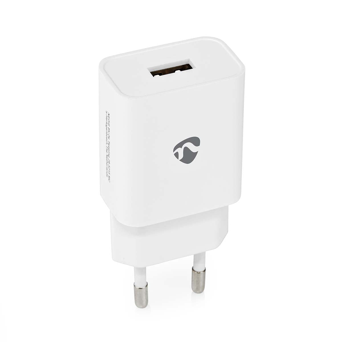 Nedis - Vægoplader | 12 W | Hurtigopladningsfunktion | 1x 2.4 A A | Antal output: 1 | USB-A | Uden Kabel | Single Voltage Output | Hvid - WCHAU242AWT