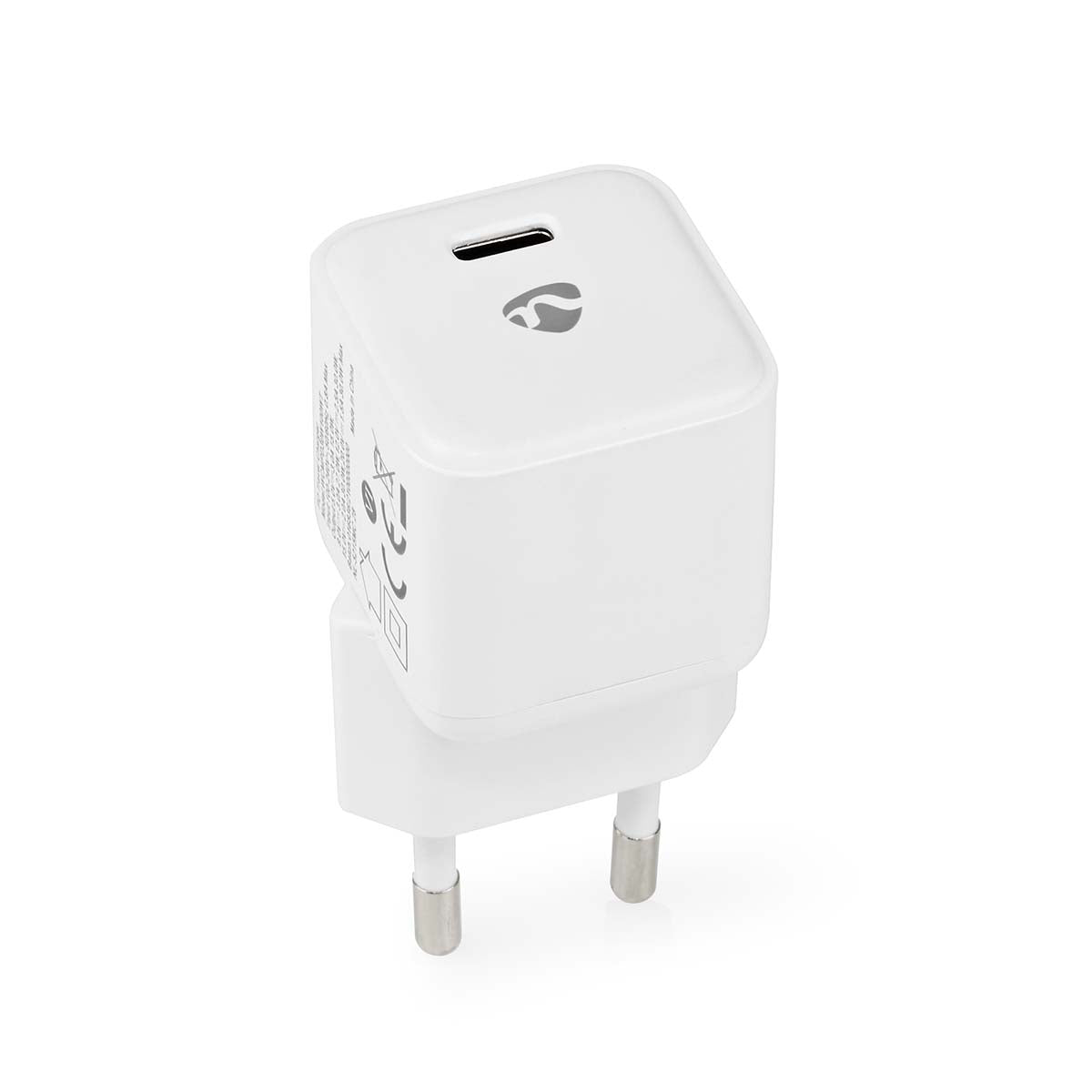 Nedis - Vægoplader | 30 W | PD3.0 30W | Hurtigopladningsfunktion | 1.5 / 2.0 / 2.5 / 3.0 A | Antal output: 1 | USB-C™ | Automatisk Valgt Spænding | Hvid - WCMPD30W100WT