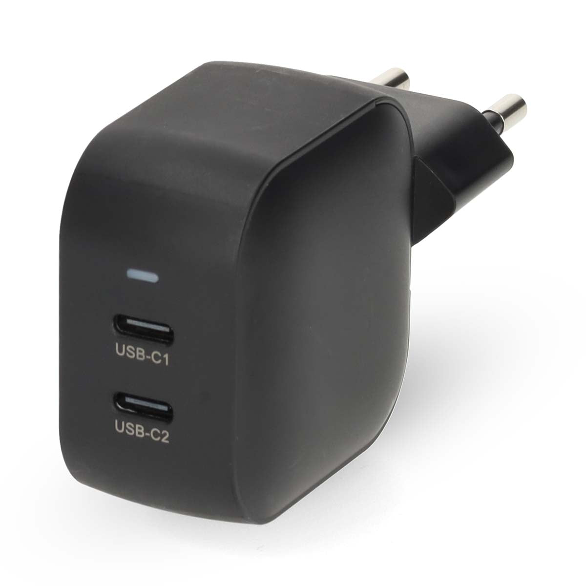 Nedis - Vægoplader | 35 W | GaN | PD3.0 | Hurtigopladningsfunktion | 1.75 / 2.33 / 2.92 / 3.0 A | Antal output: 2 | 2x USB-C™ | Automatisk Valgt Spænding | Sort - WGCHA35WBK