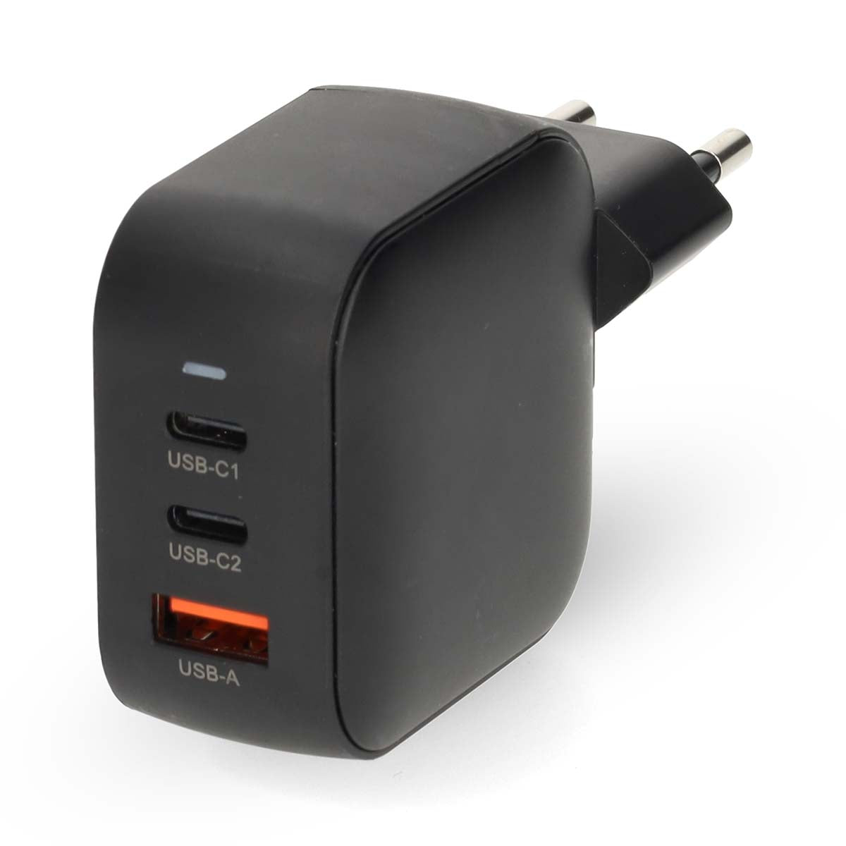 Nedis - Vægoplader | 70 W | GaN | PD3.0 | Hurtigopladningsfunktion | 1.5 / 2.25 A / 2.5 / 3.0 / 3.5 A | Antal output: 3 | USB-A / 2x USB-C™ | Automatisk Valgt Spænding | Sort - WGCHA70WBK