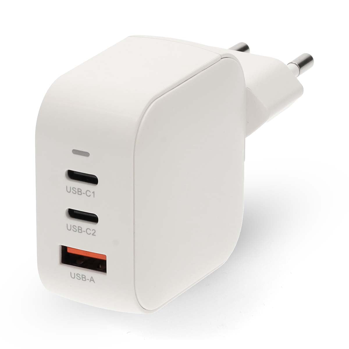 Nedis - Vægoplader | 70 W | GaN | PD3.0 | Hurtigopladningsfunktion | 1.5 / 2.25 A / 2.5 / 3.0 / 3.5 A | Antal output: 3 | USB-A / 2x USB-C™ | Automatisk Valgt Spænding | Hvid - WGCHA70WWT