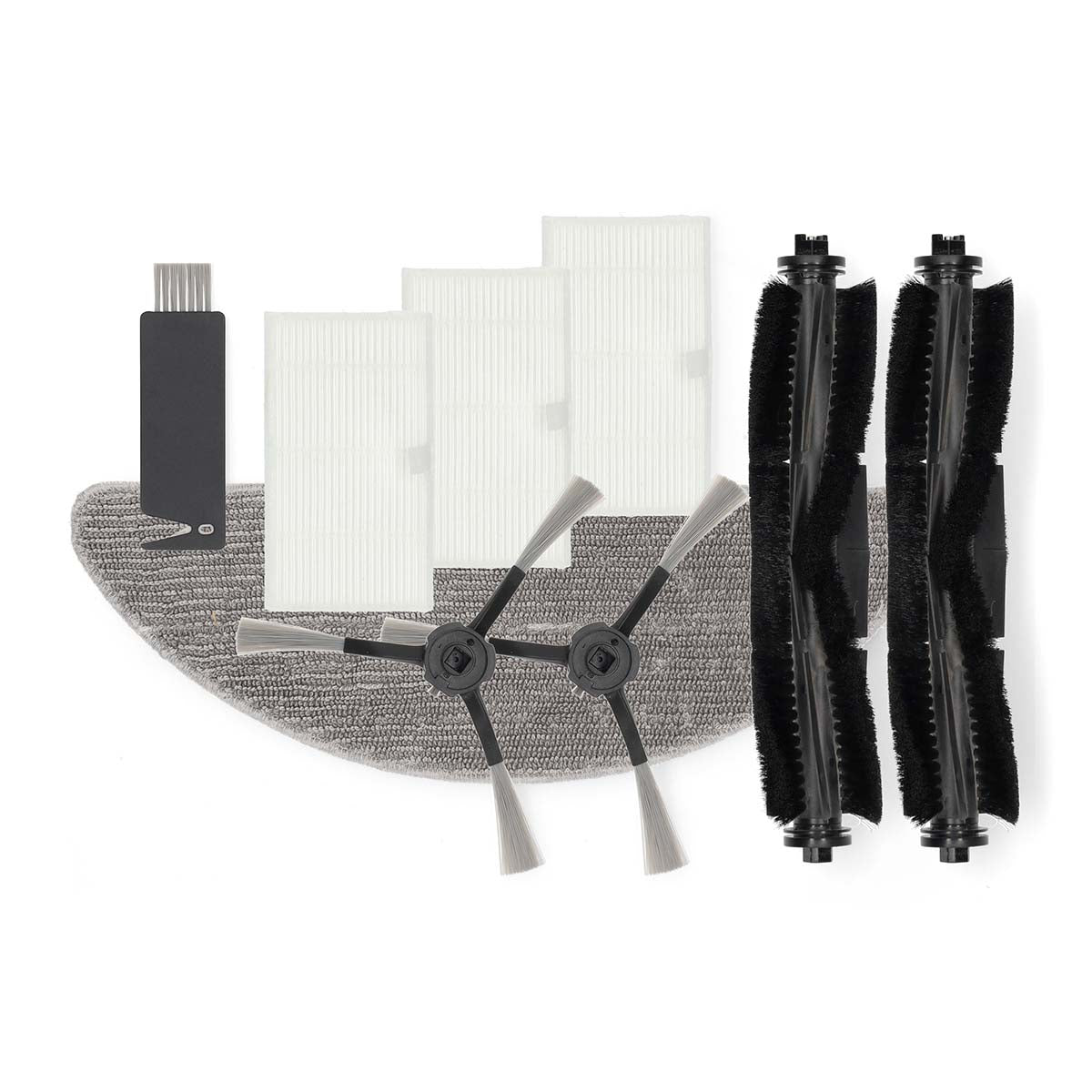 NEDIS støvsuger reservedele passende til WIFIVCL002CBK inkluderer HEPA filter H12 tre ekstra filtre børster og en rengøringsværktøj til vedligeholdelse af støvsugeren