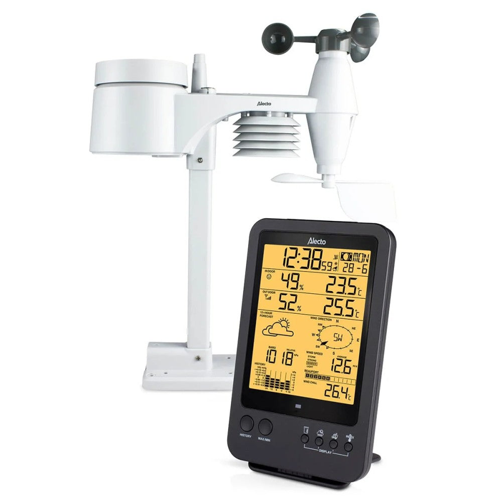 Alecto - WS-4700 Professionel vejrstation med trådløs sensor sort