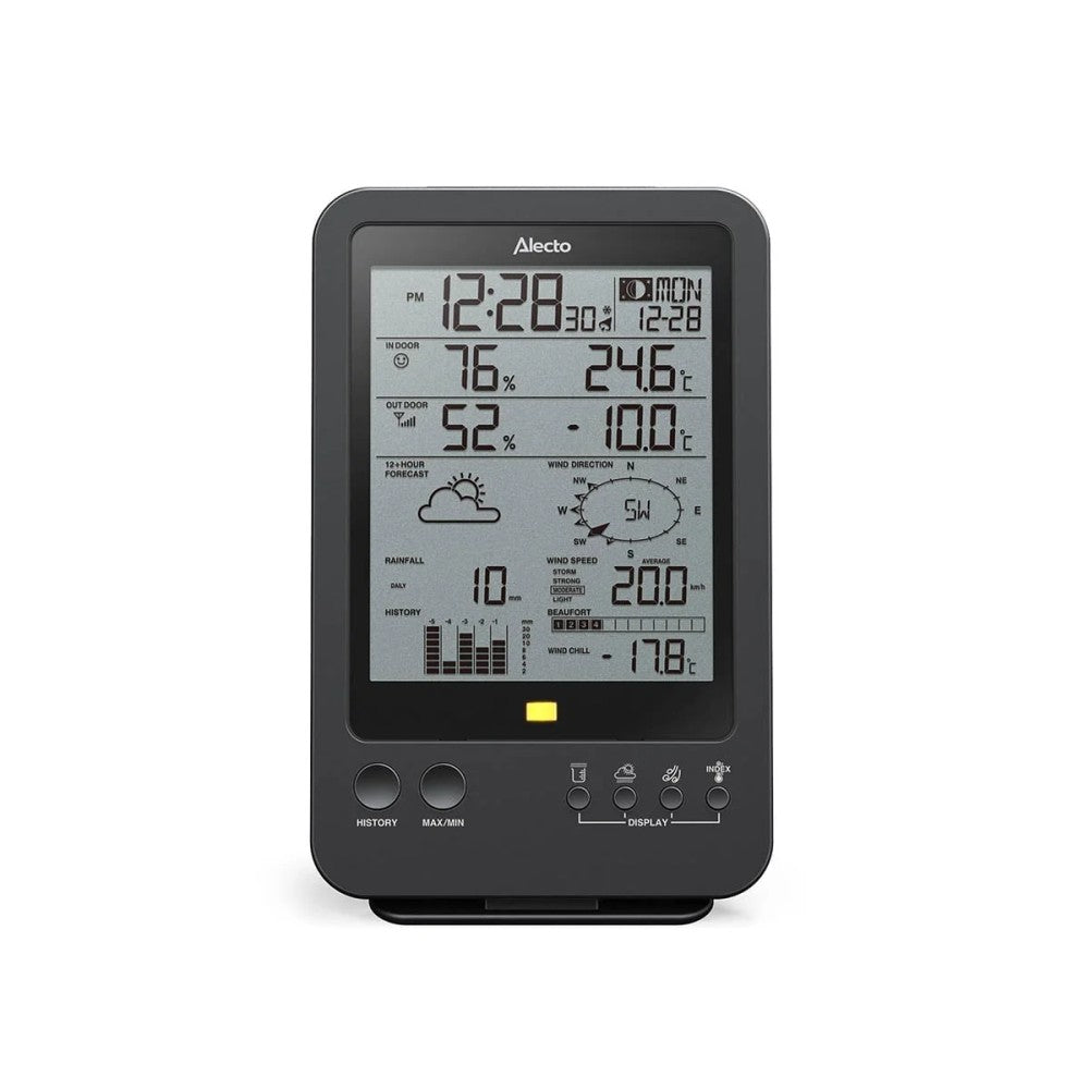 Alecto - WS-4700 Professionel vejrstation med trådløs sensor sort