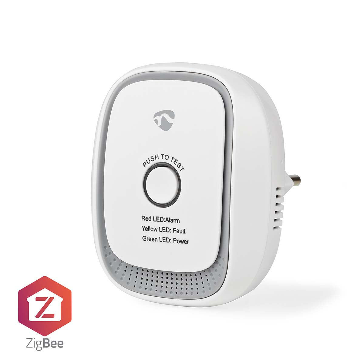 Nedis - SmartLife-Gasdetektor | Zigbee 3.0 | Strømforsyning | Sensorlevetid: 5 År | EN 50194-1:2009 | Android™ / IOS | Med testknap | 75 dB | Hvid - ZBDG11CWT