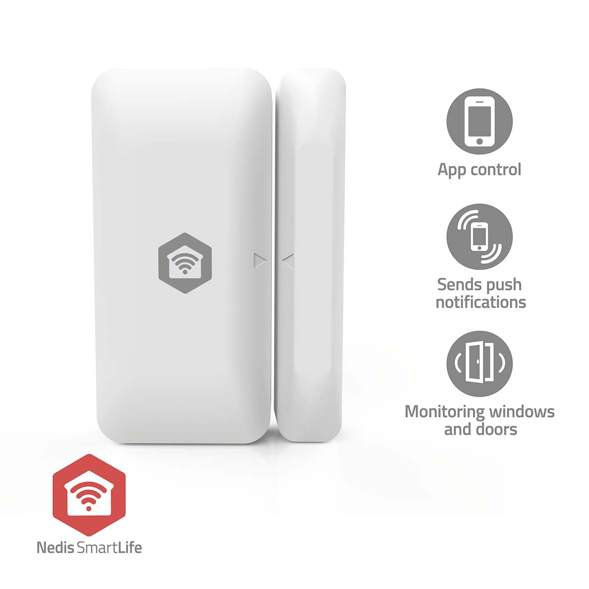 Nedis - SmartLife Dørvinduessensor | Zigbee 3.0 | Batteri | Android™ / IOS | Hvid - ZBSD11WT