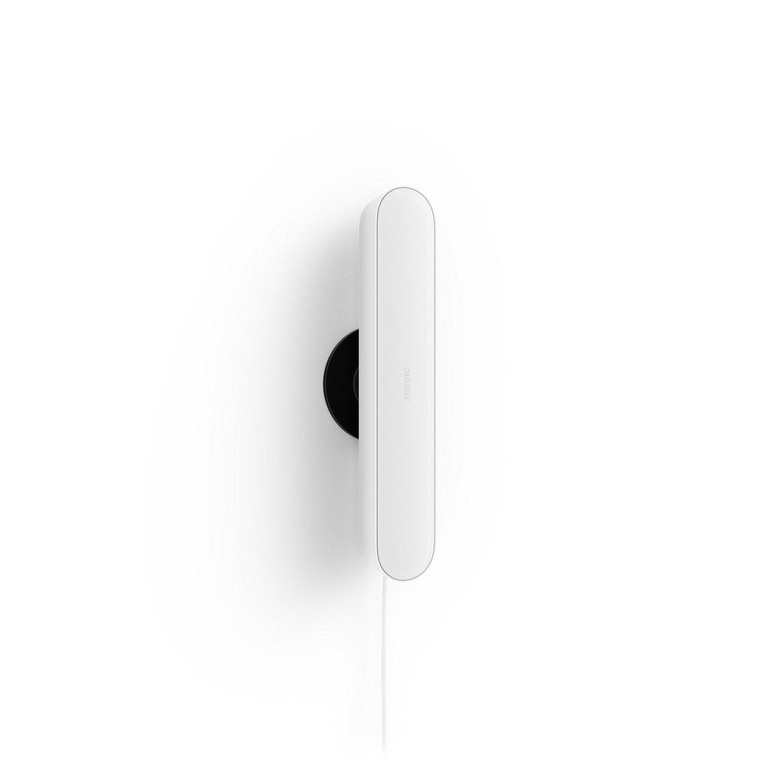 Philips Hue White and color ambiance Play Single Pack i hvid farve med en stilren design og ophæng til vægmontering ledning tilsluttet