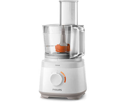 Philips HR7320/00 Kompakt foodprocessor 700 W, 19 funktion, 2-i-1-skive - Hvid