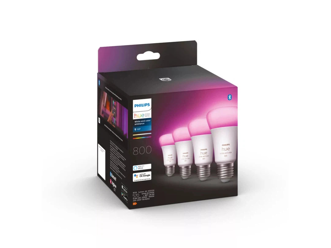 Philips Hue Color E27 800lumen 4-pak