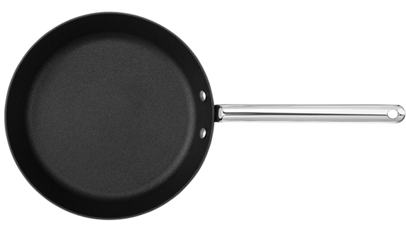 Scanpan Modern stegepande 26cm med en sort non-stick belægning og et stilrent blankt metalhåndtag
