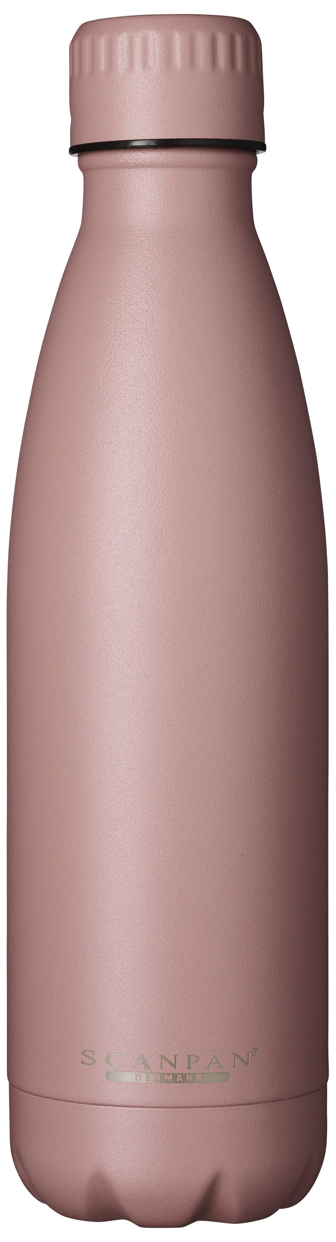 Scanpan To Go termoflaske i aluminium på 500 ml i farven ash rose med sort låg og logo på siden