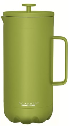 Scanpan Stempelkande 1.0 L i farven mørk citron med en enkel håndtag og en tæt låg designet til at holde drikkevarer varme og friske mens du er på farten