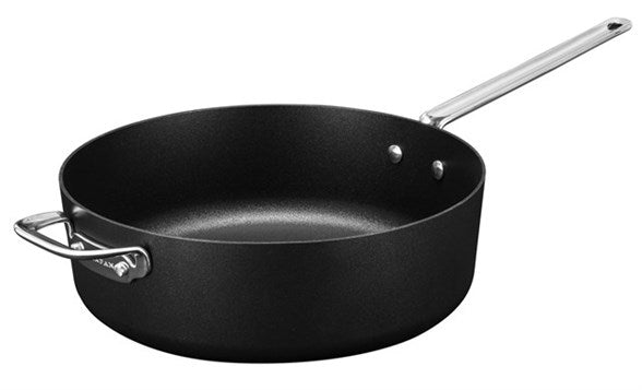 Scanpan Giant Sauterpande 30cm med 5,5 liter kapacitet i sort non-stick belægning samt rustfrit stål håndtag designet til effektiv madlavning